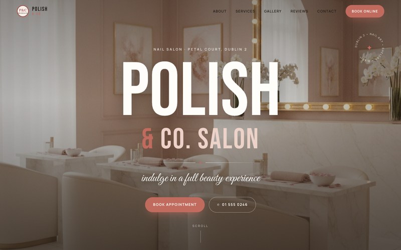 Polish & Co. Salon — website preview